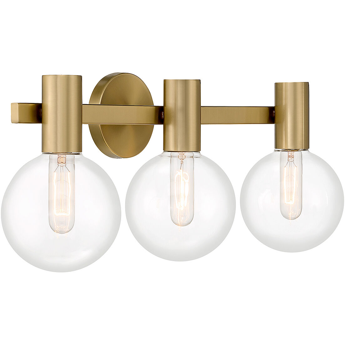 Wright 3 Light 25 inch Warm Brass Bathroom Vanity Light Wall Light