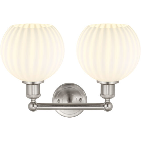 Edison White Venetian 2 Light 17 inch Satin Nickel Bath Vanity Light Wall Light