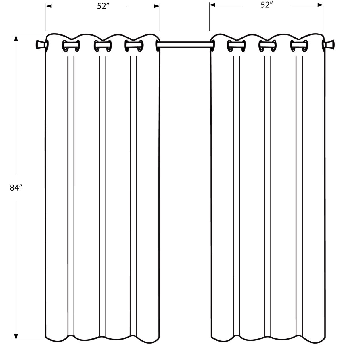 Swatara Silver Curtain Panel, 2-Piece Set