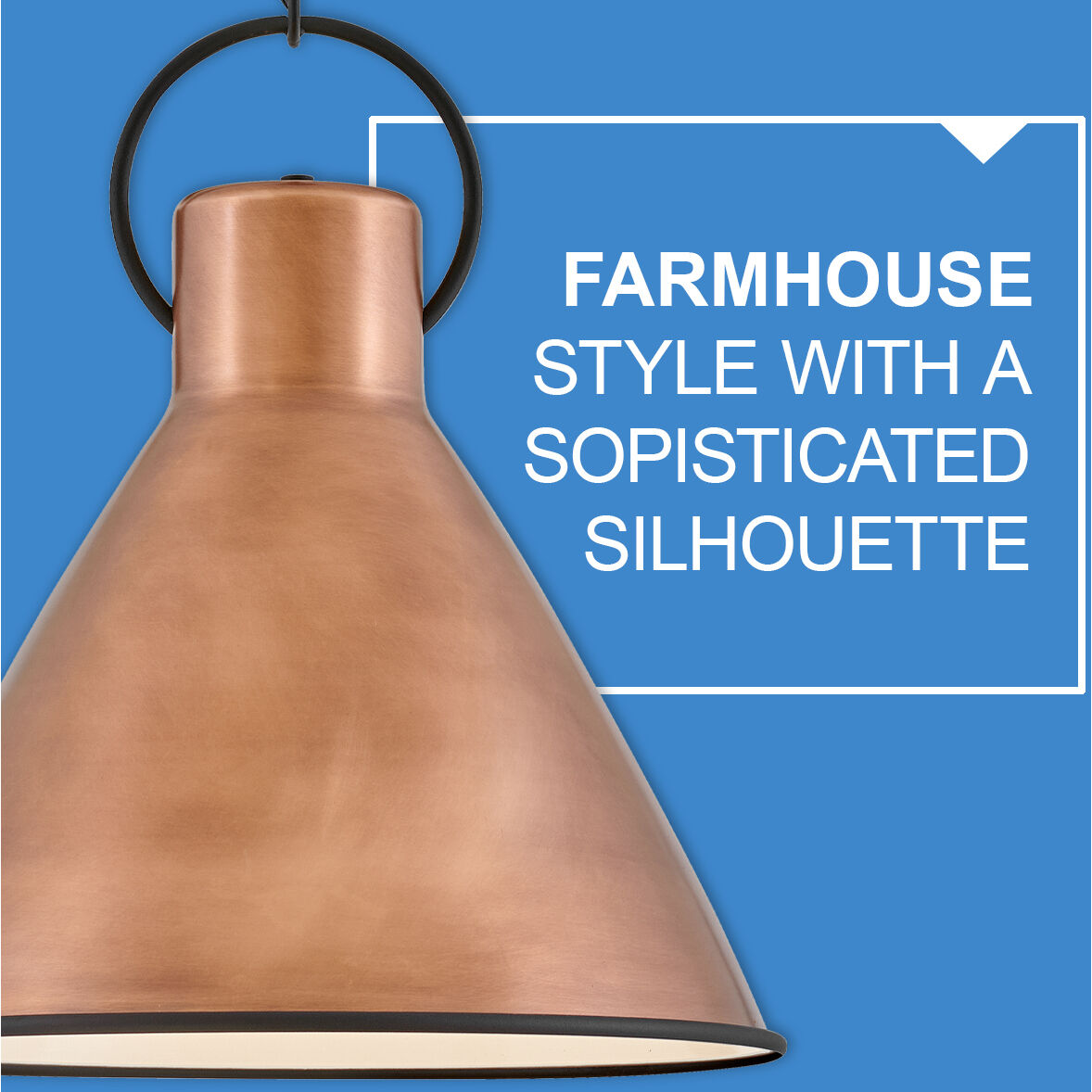 Winnie 18 inch Antique Copper with Textured Black Indoor Pendant Ceiling Light