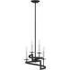 Monteray 4 Light 14 inch Black with Satin Nickel Pendant Ceiling Light