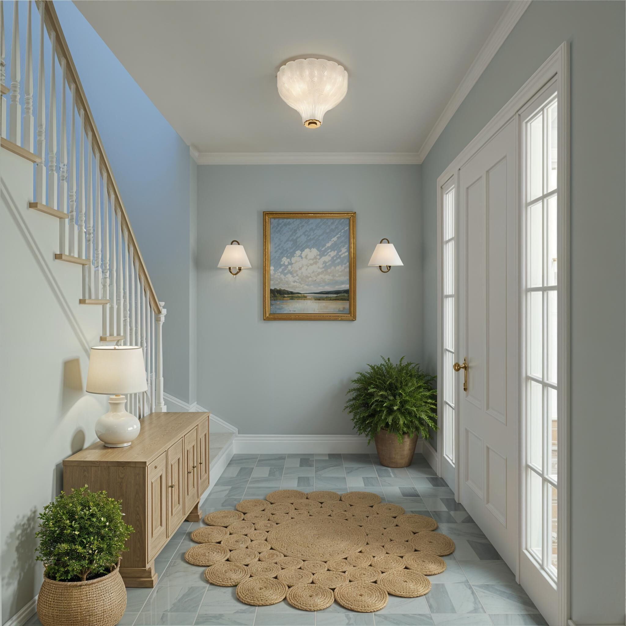 Layton 3 Light 9.75 inch Luxe Gold Semi Flush Ceiling Light