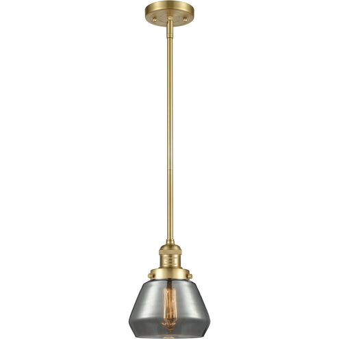 Franklin Restoration Fulton 1 Light 7 inch Satin Gold Mini Pendant Ceiling Light in Incandescent, Plated Smoke, Franklin Restoration