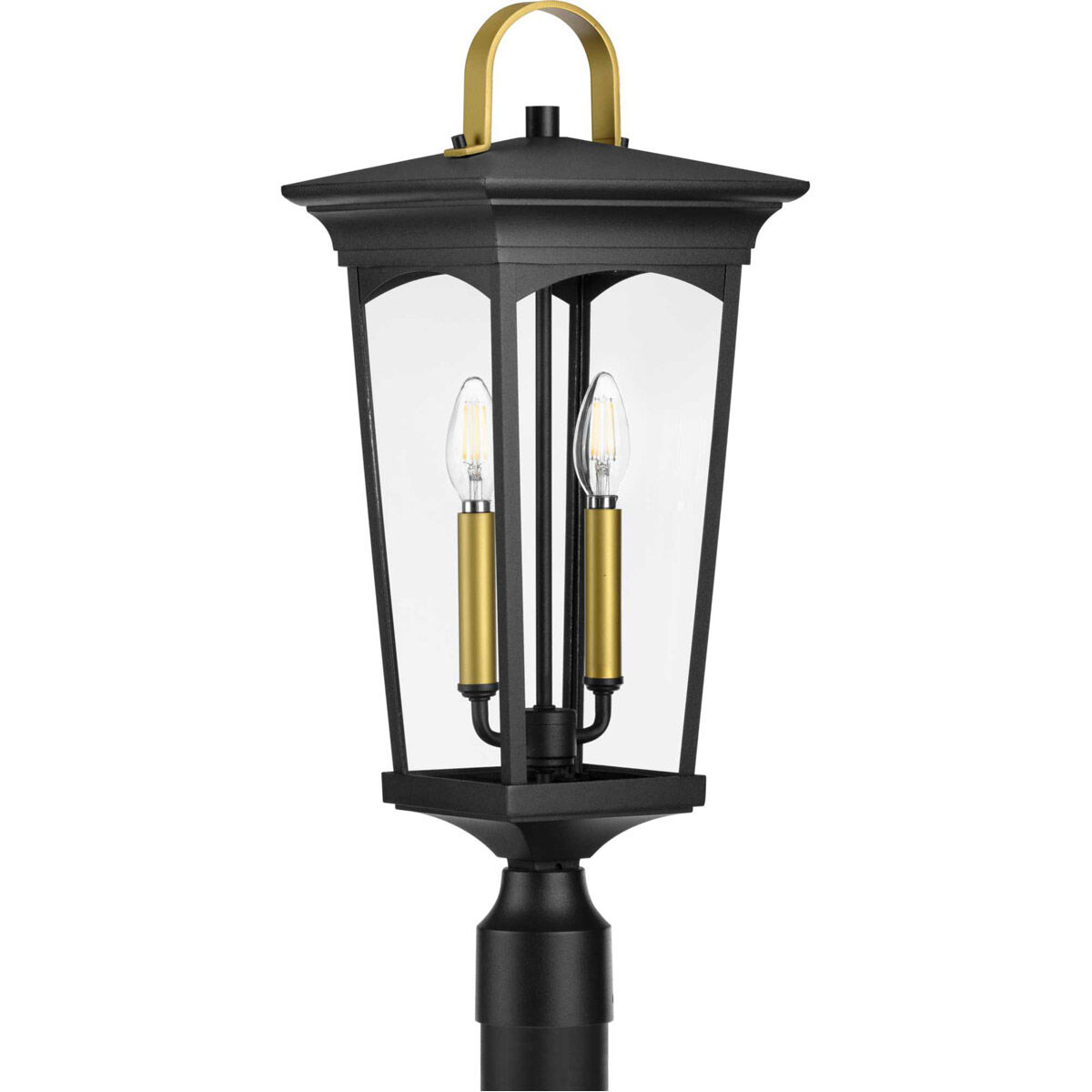 Chatsworth 2 Light 24 inch Textured Black Outdoor Post Lantern, Design Series