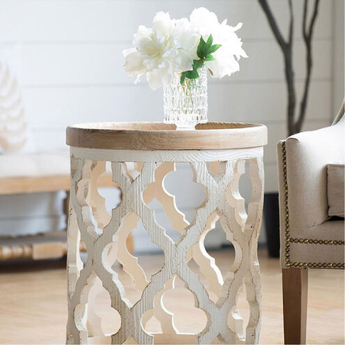 A&B Home 44523-DS Anita 20 inch Distressed White Side Table