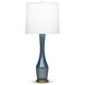 Roberts 35 inch 150.00 watt Antique Brass Table Lamp Portable Light in Blue