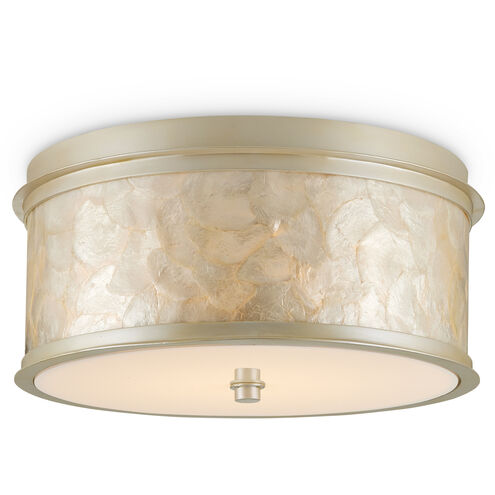 Currey & Company Neith 1 Light 13.75 inch Sea Pearl/Natural Flush Mount Ceiling Light 9999-0064 - Open Box