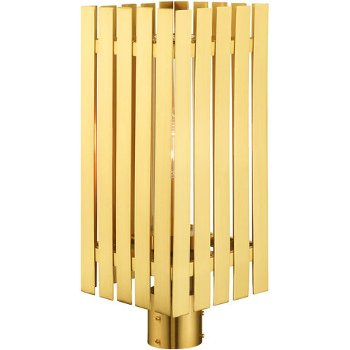 Greenwich 1 Light 20 inch Satin Brass Outdoor Post Top Lantern