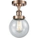 Beacon 1 Light 6 inch Antique Copper Semi-Flush Mount Ceiling Light