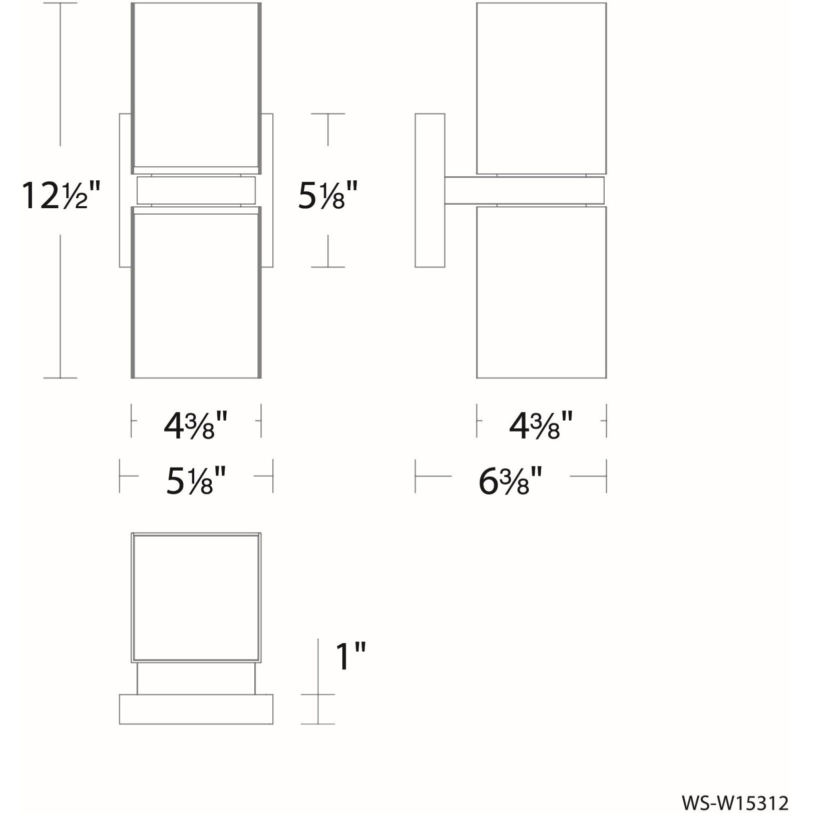 Vaiation LED 12.5 inch Black Outdoor Wall Light in 3500K, dweLED