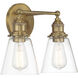 Barwell 2 Light 15 inch Oxidized Aged Brass Bath Vanity Light Wall Light