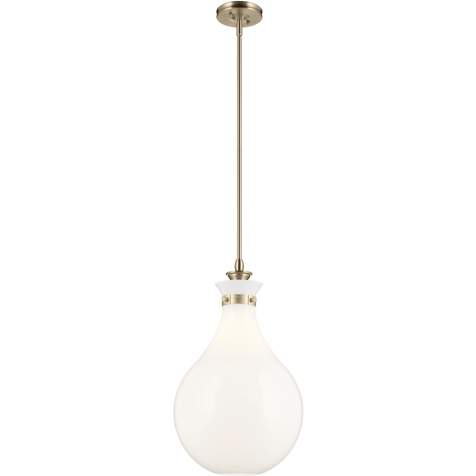 Laria 1 Light Champagne Bronze Pendant Ceiling Light in Opal