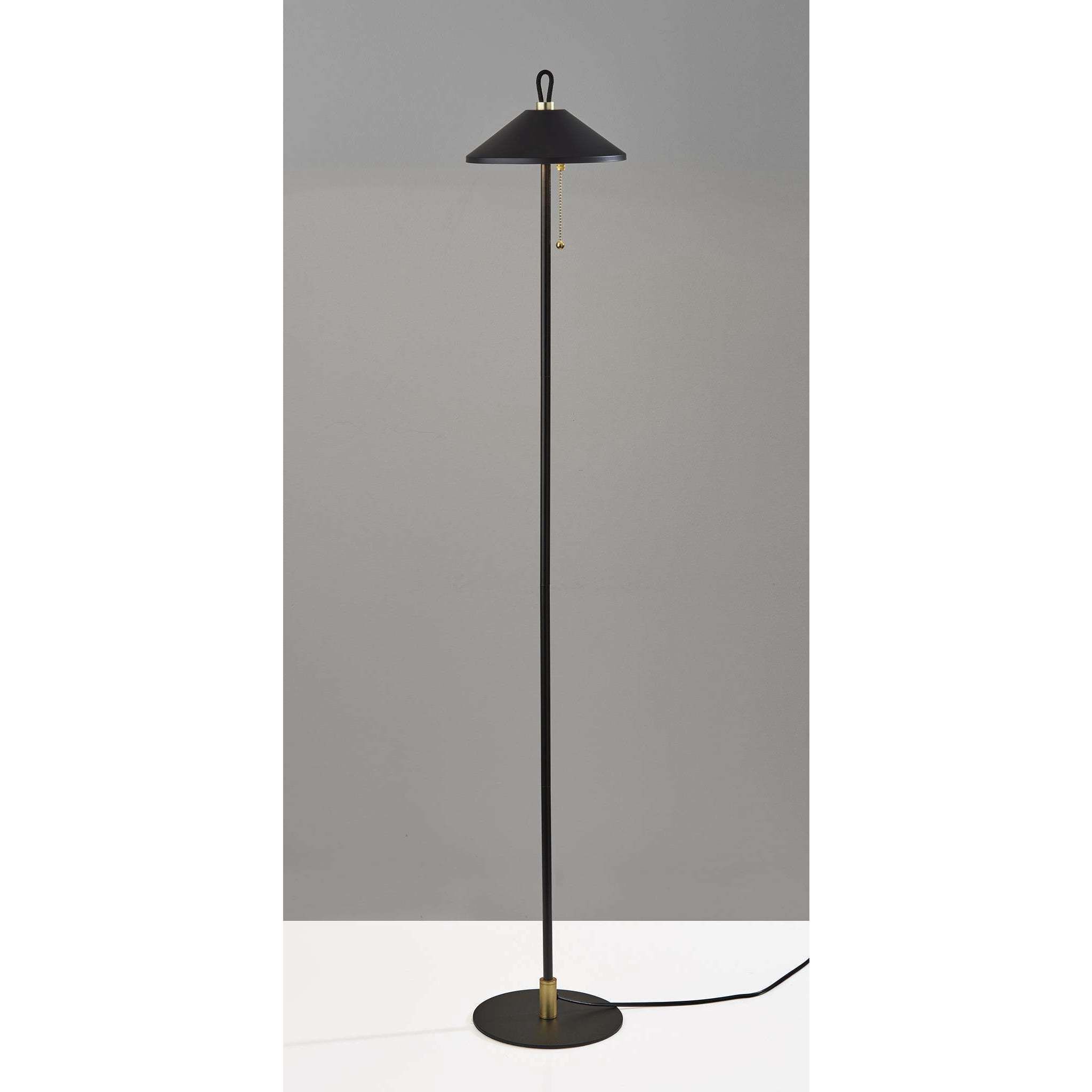 Kaden 54 inch 10.00 watt Black with Brass Accent Floor Lamp Portable Light