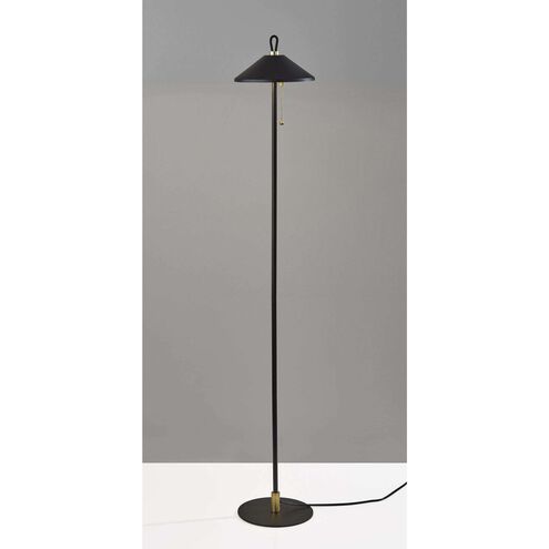 Kaden 54 inch 10.00 watt Black with Brass Accent Floor Lamp Portable Light