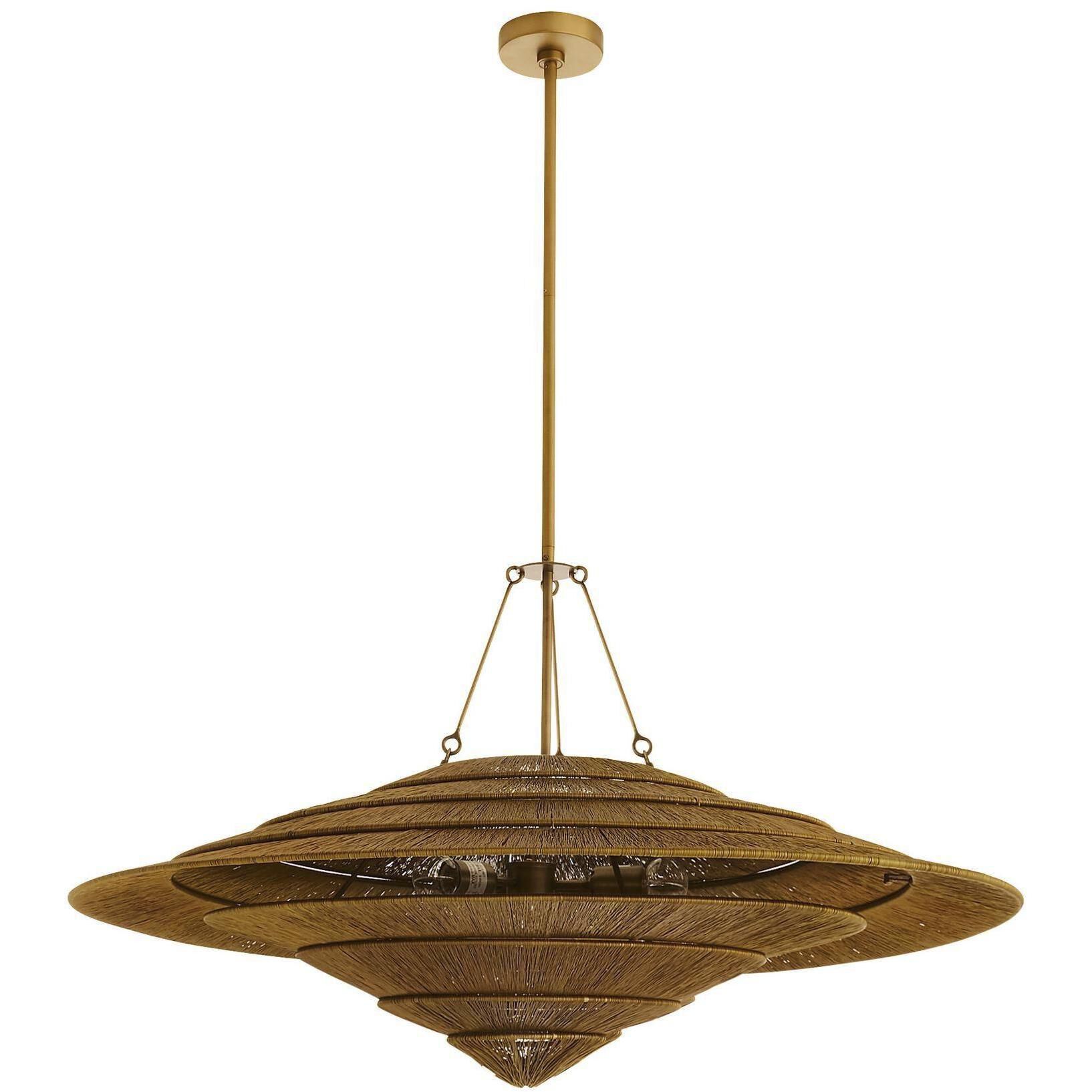 Lexa 3 Light 40 inch Vintage Brass Pendant Ceiling Light