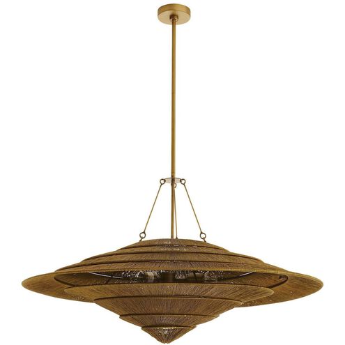 Lexa 3 Light 40 inch Vintage Brass Pendant Ceiling Light