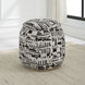 Dialogue 18 inch Black and Off White with Oak Ottoman