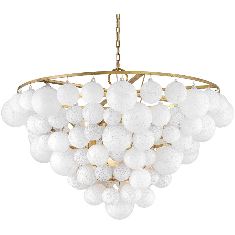 Marabel 10 Light 48 inch Distressed Brass Chandelier Ceiling Light
