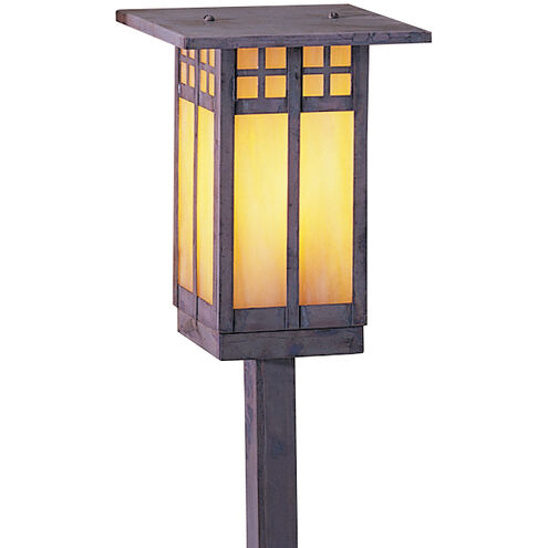 Glasgow 120V 60 watt Satin Black Outdoor Landscape in Amber Mica