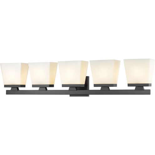 Astor 5 Light 36 inch Matte Black Vanity Wall Light