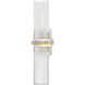 Kipton 2 Light 5.5 inch Polished Nickel with Heritage Brass Bath Light Wall Light