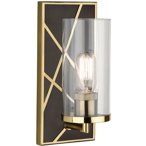 Michael Berman Bond 1 Light 5.5 inch Deep Patina Bronze Wall Sconce Wall Light in Clear Glass