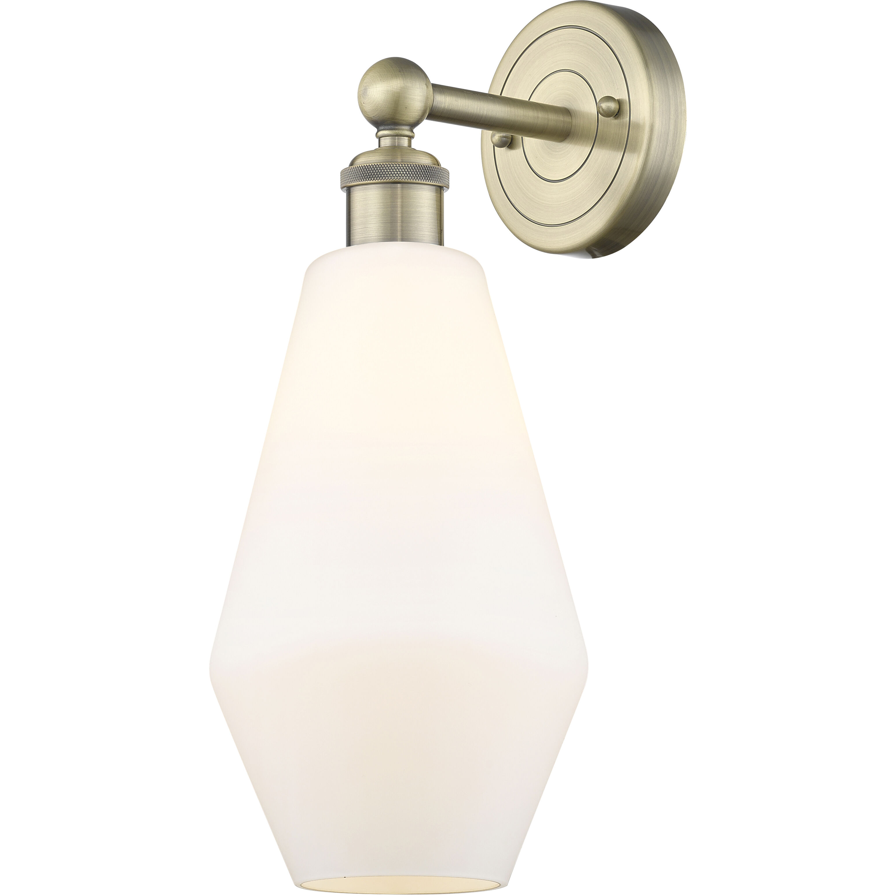 Cindyrella Sconce Wall Light in Antique Brass, Cased Matte White