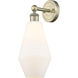Cindyrella Sconce Wall Light in Antique Brass, Cased Matte White