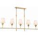 Broche 5 Light 53.5 inch Antique Gold Linear Chandelier Ceiling Light