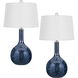 Kemi 29 inch 150.00 watt Deep Blue Table Lamp Portable Light, Gourd Style