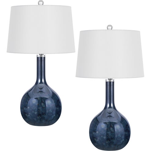 Kemi 29 inch 150.00 watt Deep Blue Table Lamp Portable Light, Gourd Style
