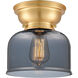 Aditi Large Bell 1 Light 8 inch Satin Gold Flush Mount Ceiling Light in Plated Smoke Glass, Aditi