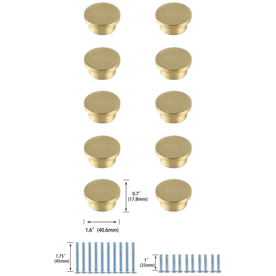 Trovon Brushed Gold Hardware Cabinet Knob, Set of 10