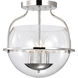 Amado 3 Light 14 inch Polished Nickel Semi Flush Mount Ceiling Light