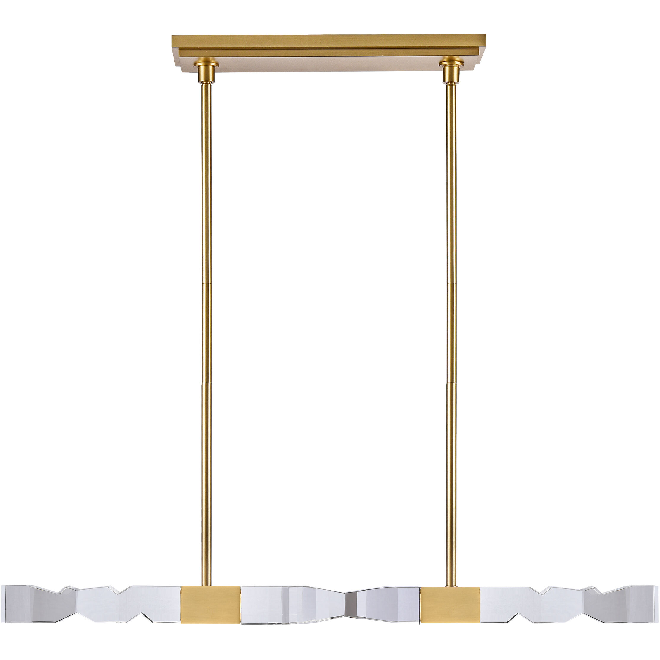 Mamadim 4 Light 49.25 inch Aged Brass Linear Pendant Ceiling Light