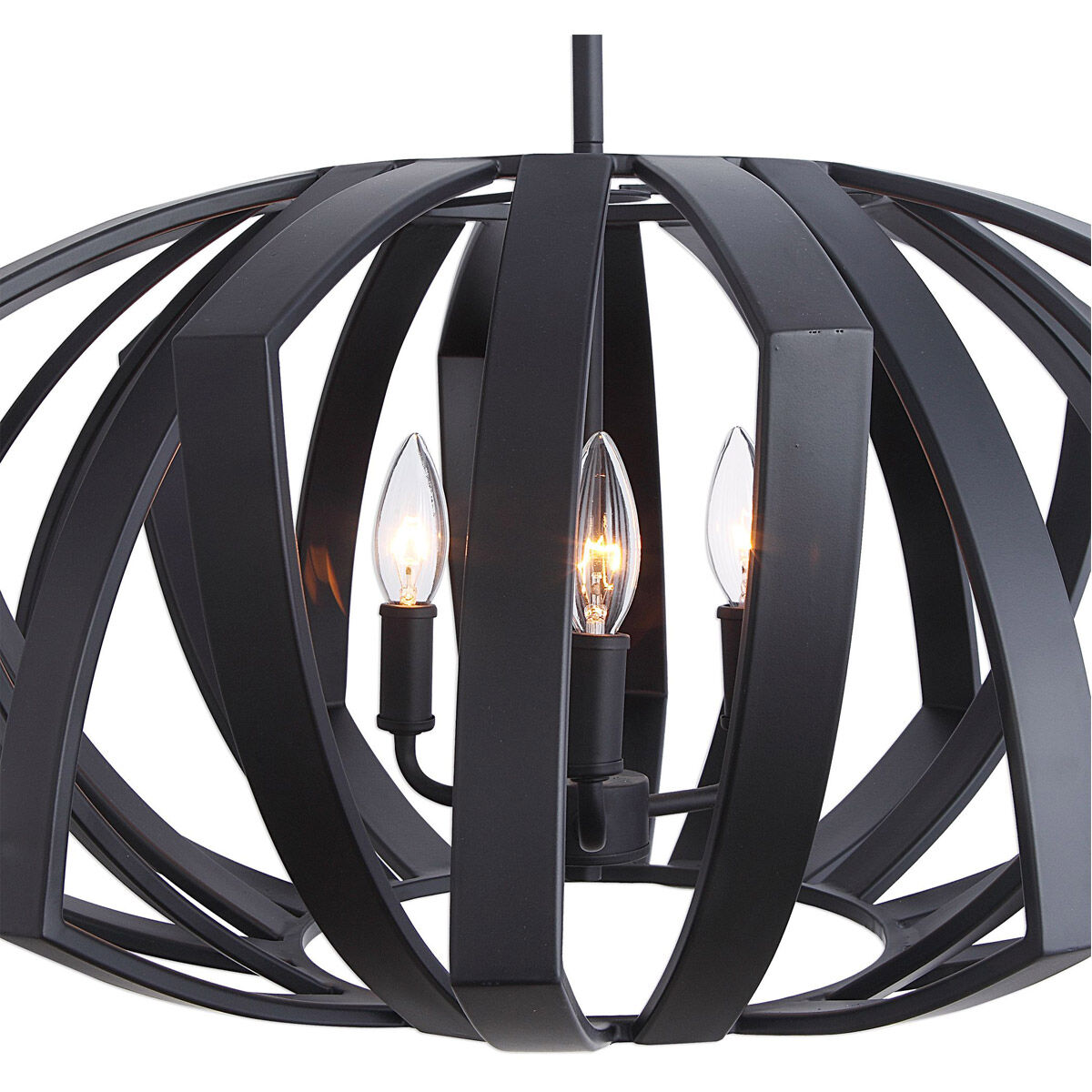 Thales 3 Light 22 inch Matte Black Pendant Ceiling Light