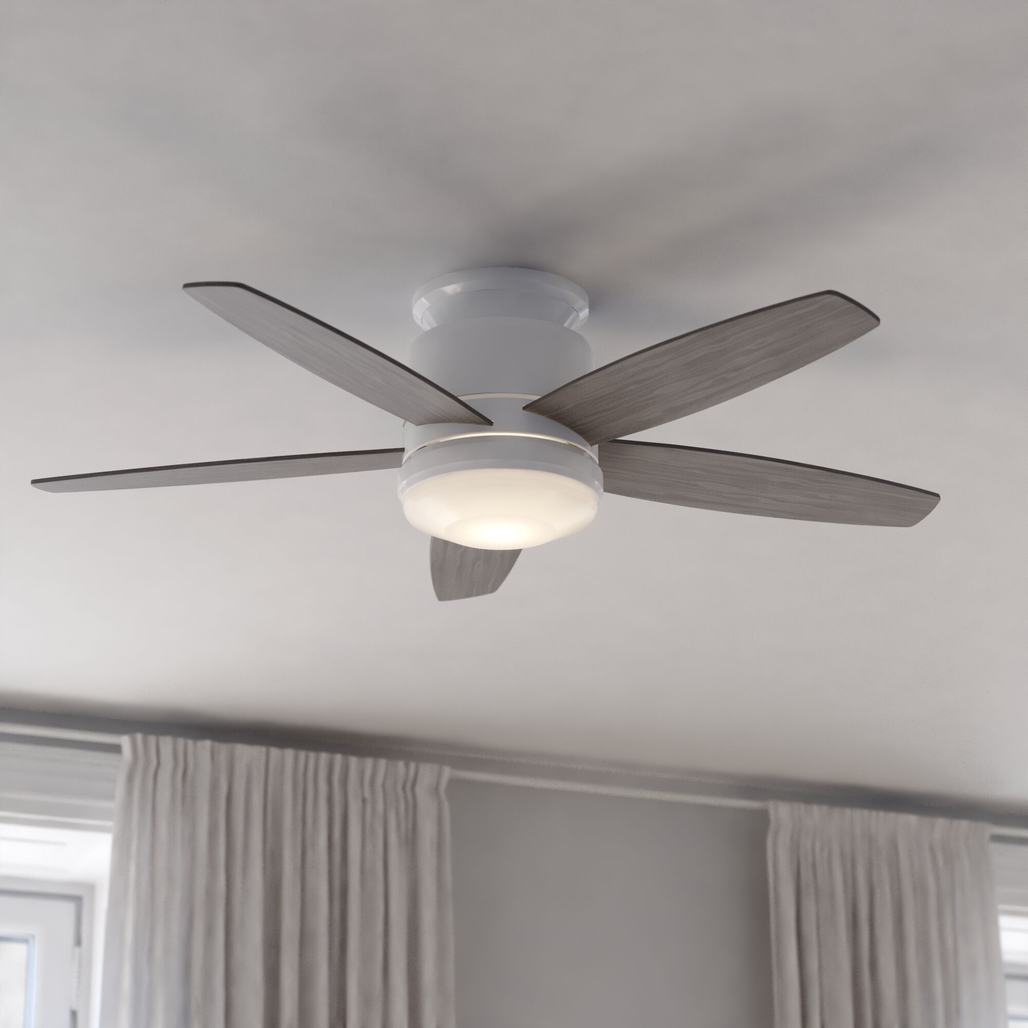 Armon 19.1 inch White with White-Gray Elm Blades Ceiling Fan