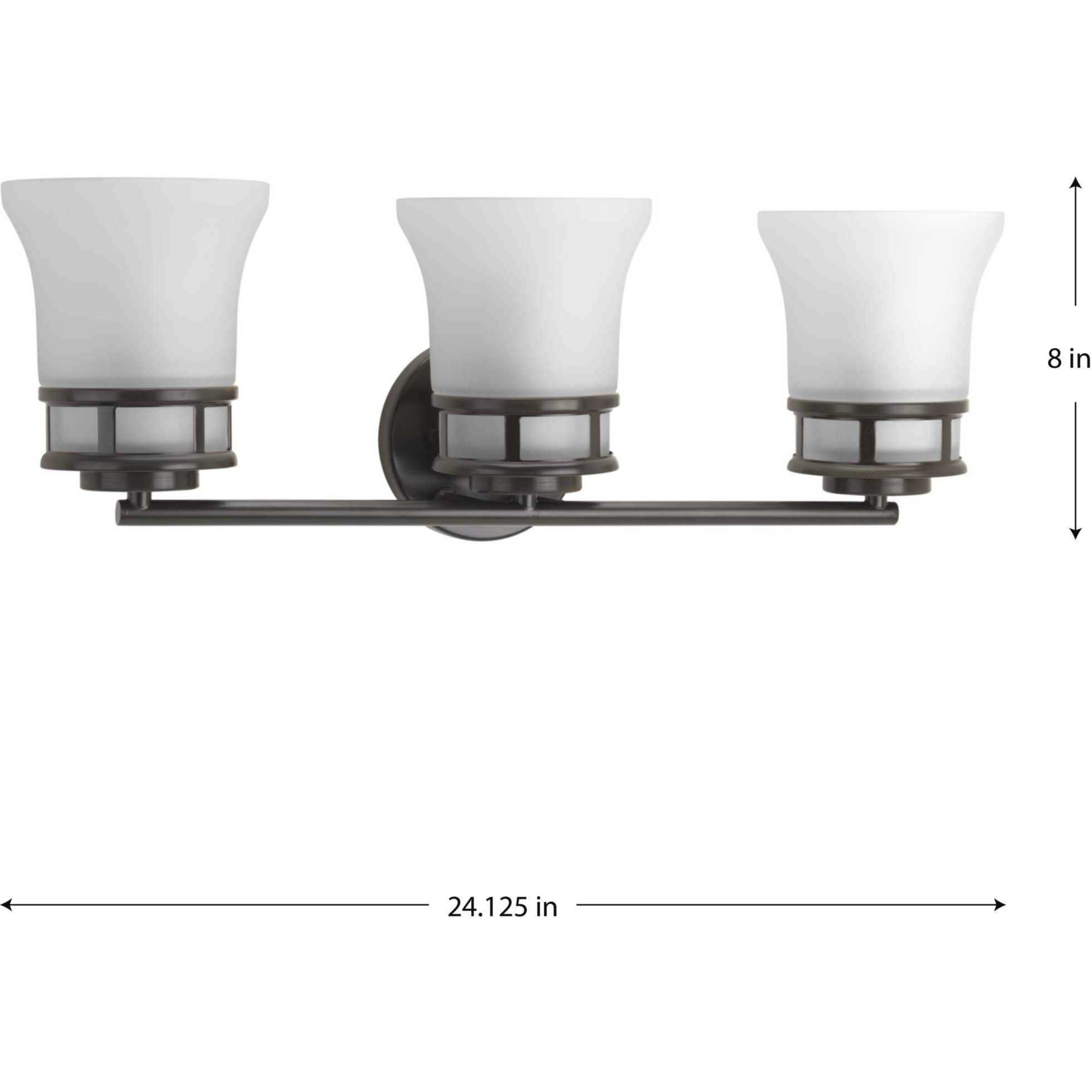 Cascadia 3 Light 24 inch Antique Bronze Bath Vanity Wall Light