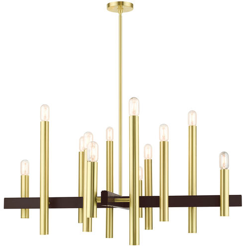 Helsinki 12 Light 44 inch Satin Brass Chandelier Ceiling Light