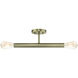 Copenhagen 2 Light 5.13 inch Antique Brass Semi-Flush Ceiling Light