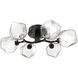 Gem LED 28.1 inch Matte Black Flush Mount Ceiling Light in Clear, 2700K LED