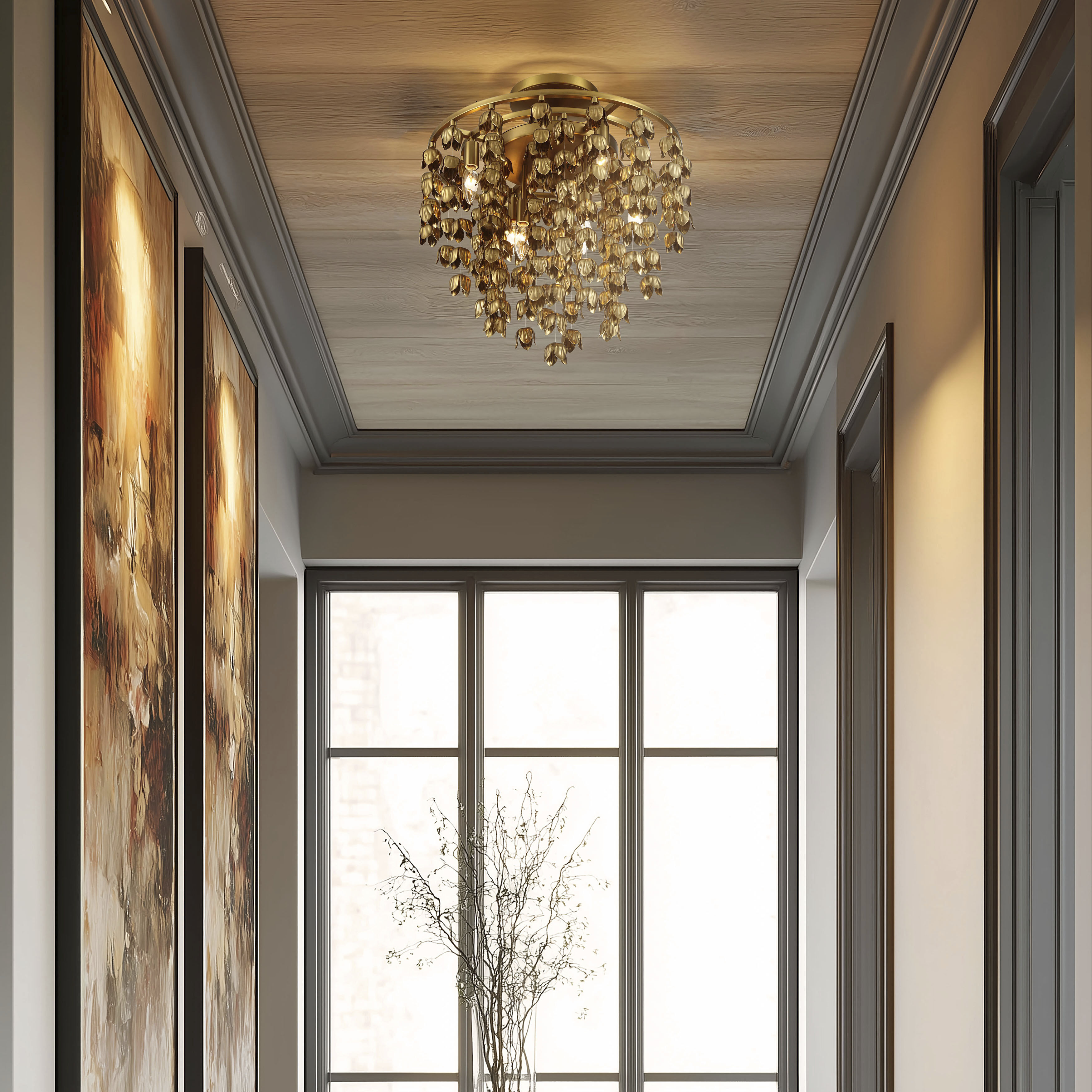 Ashgrove 6 Light 21 inch Legacy Brass Semi Flush Ceiling Light