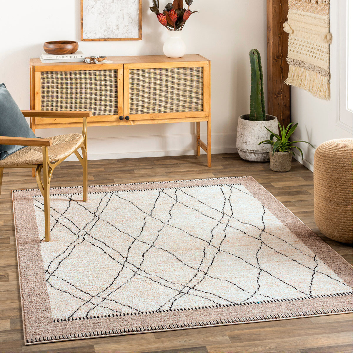 Cozy 67 X 47 inch Light Grey Rug, Rectangle