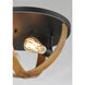 Compass 2 Light 15.75 inch Antique Pecan/Black Flush Mount Ceiling Light in Antique Pecan and Black