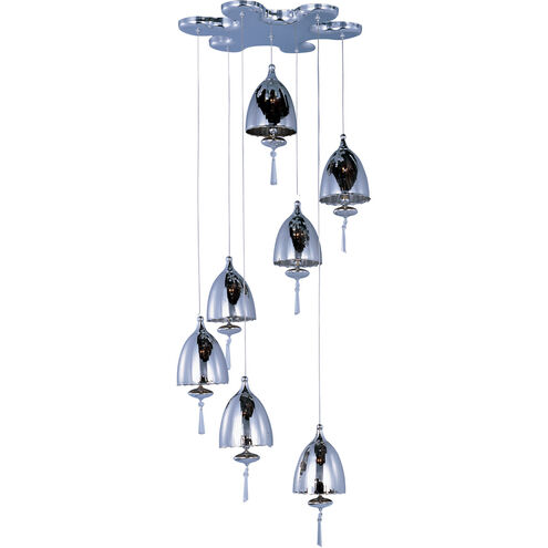 Chute 7 Light 15 inch Polished Chrome Pendant Ceiling Light in Mirror Chrome