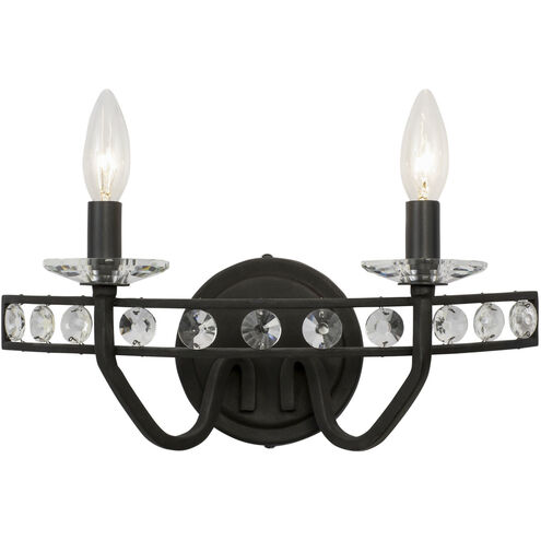 Monroe 2 Light 15 inch Carbon Bath Vanity Wall Light