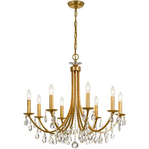 Bridgehampton 8 Light 28 inch Antique Gold Chandelier Ceiling Light in Clear Swarovski Strass