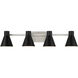 Towner 4 Light 35.38 inch Brushed Nickel Wall Bath Fixture Wall Light