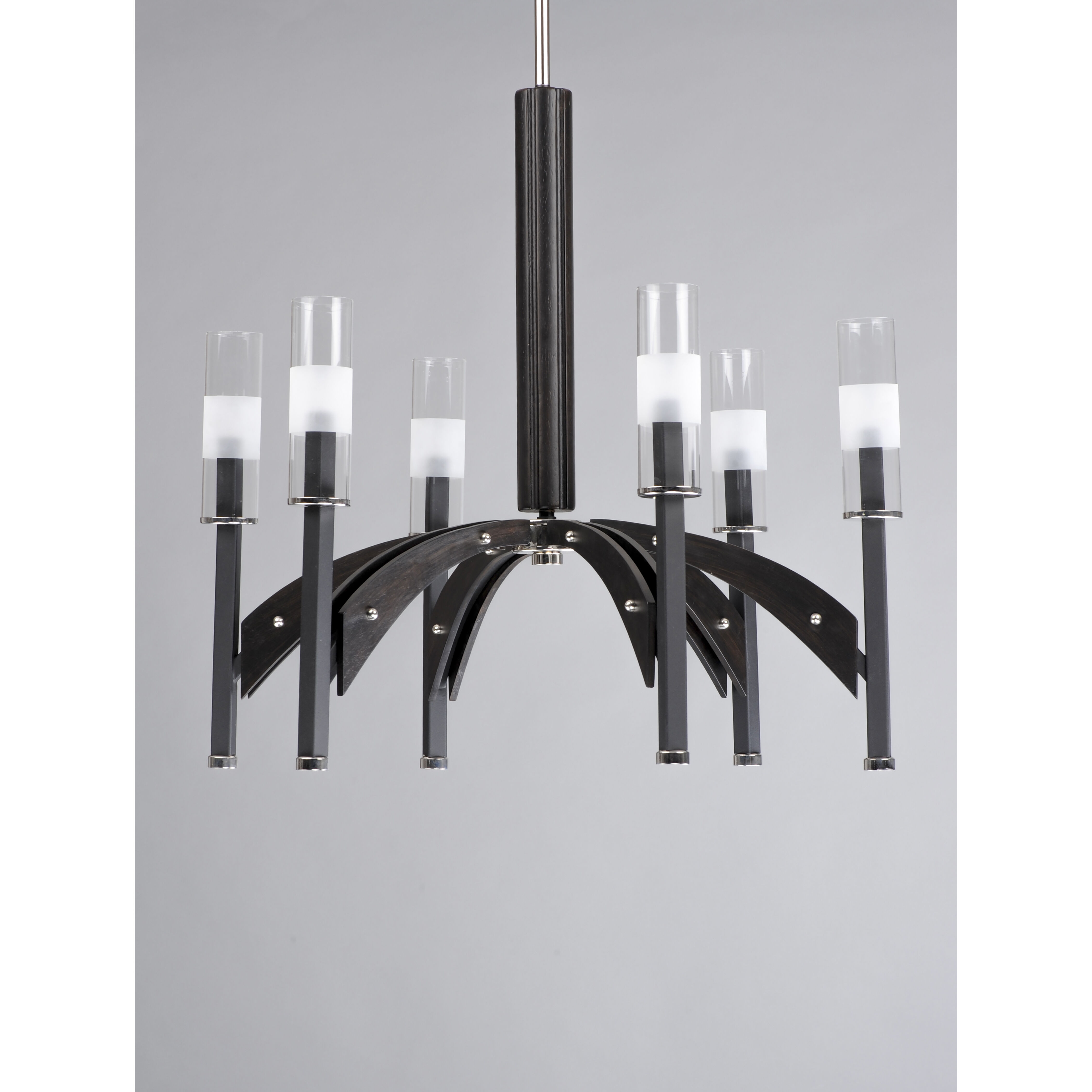 Merge 6 Light 29 inch Black/Wenge Chandelier Ceiling Light