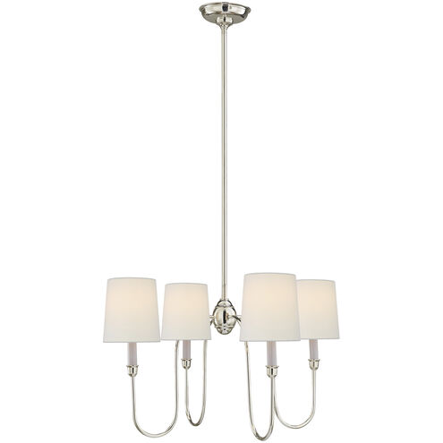 Thomas O'Brien Vendome 4 Light 26 inch Polished Nickel Chandelier Ceiling Light in Linen, Small
